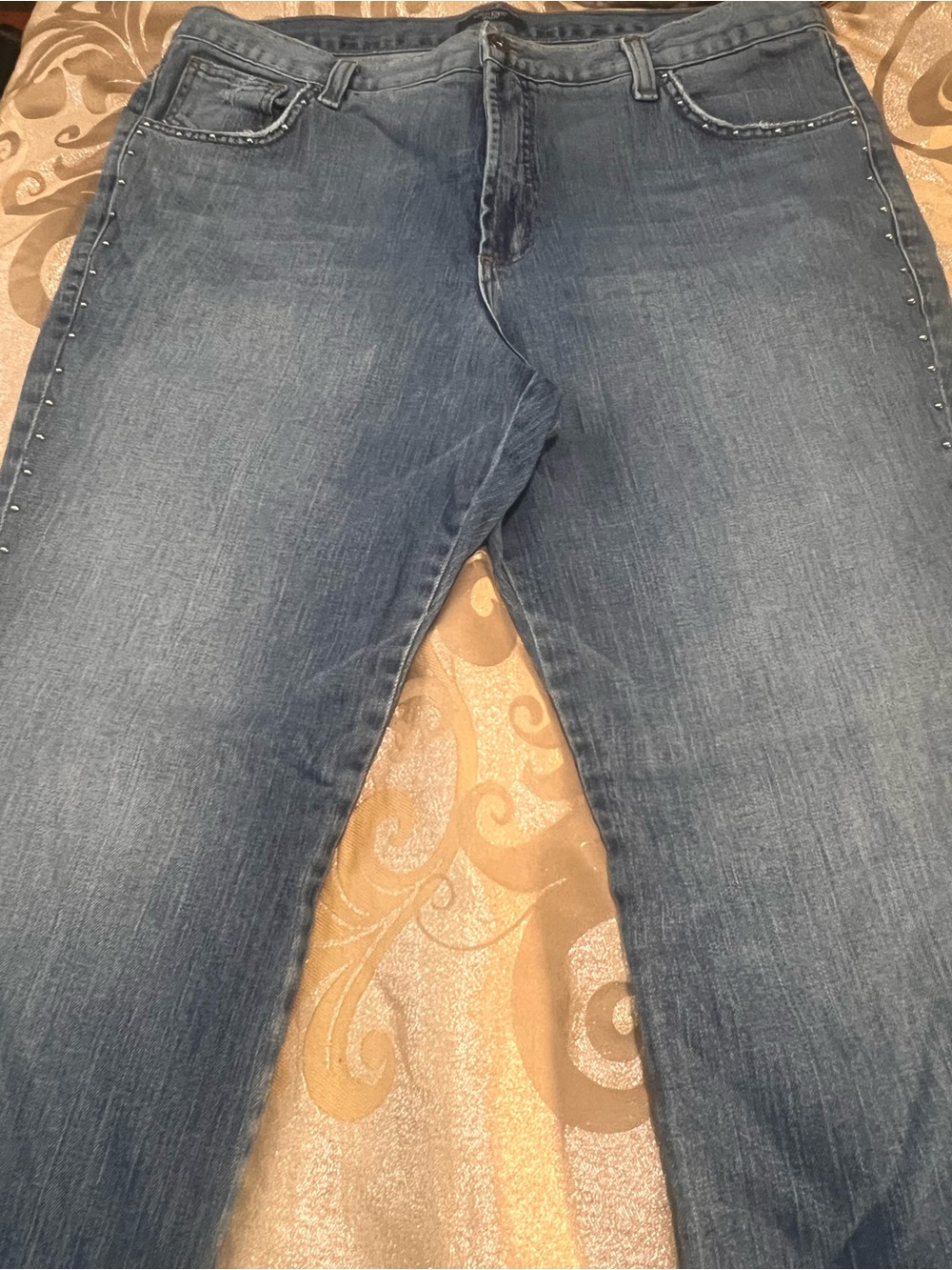 Karen Kane Studded Side Seam Medium Wash Jeans Size 18W